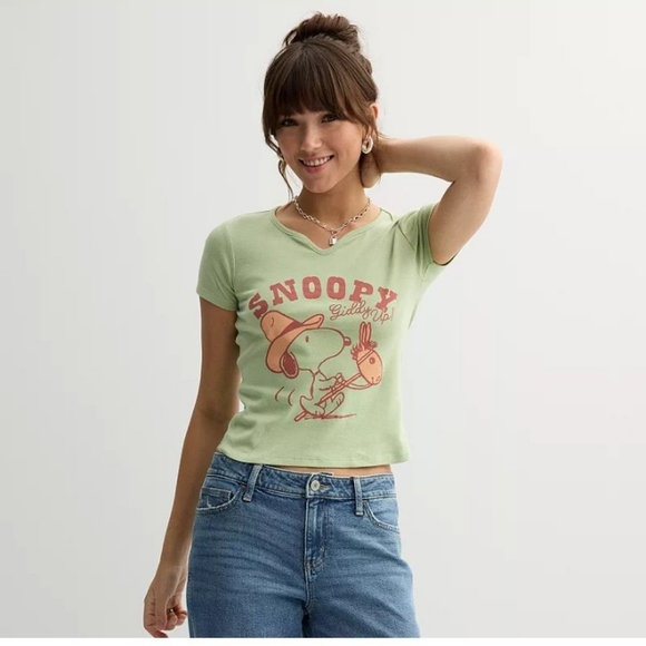 Peanuts Tops - Peanuts Snoopy Giddy Up Graphic T-Shirt for Youth